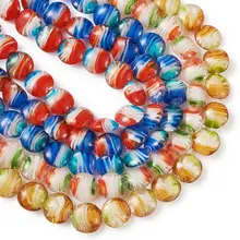 100 шт круглые стеклянные бусины ручной работы для изготовления ювелирных изделий, ожерелье смешанных цветов 19,5x20x10 мм отверстие: 2,5 мм