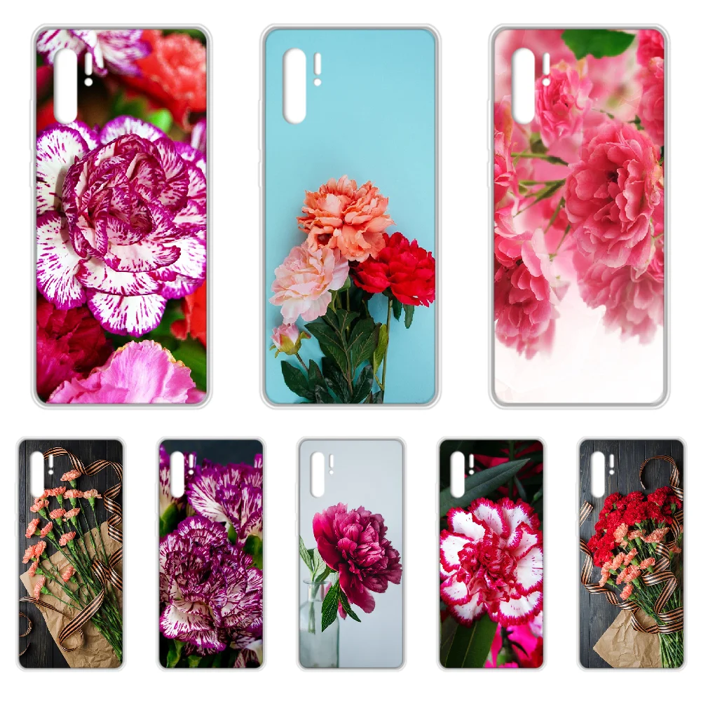 Чехол для телефона с красивым цветком гвоздикой чехол HUAWEI p 8 9 10 20 30 40 P pro Smart 2017 2019 Z