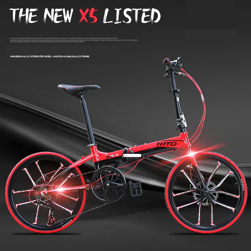 x-передний дорожный велосипед рама из алюминиевого сплава 22 дюйма колеса двойной дисковый тормоз складной велосипедный светильник для велосипеда