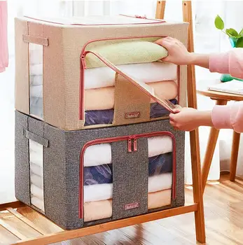 

Cotton Linen Storage Box With Cap Clothes Socks Toy Snacks Sundries Organizer Set Fabric Boxes Cosmetics Household