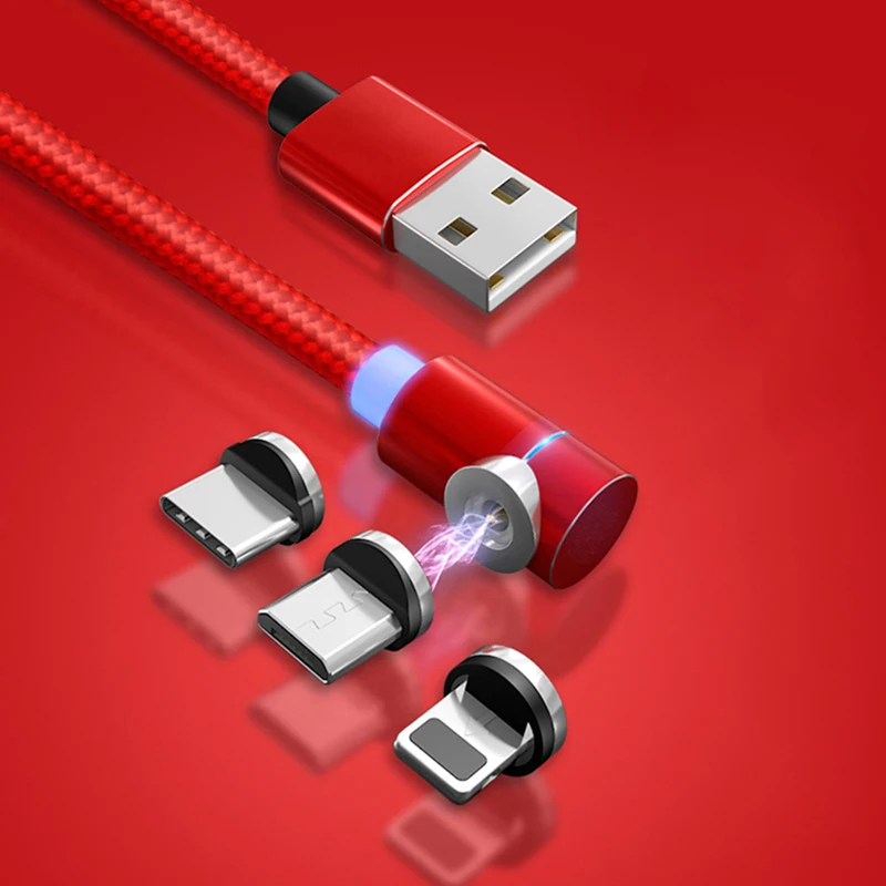 

Magnetic Cable Micro USB Type C Charger Fast Charging For iPhone Xiaomi 10 Ultra Tablet 90 Degree Magnet Charger Quick USB Cable