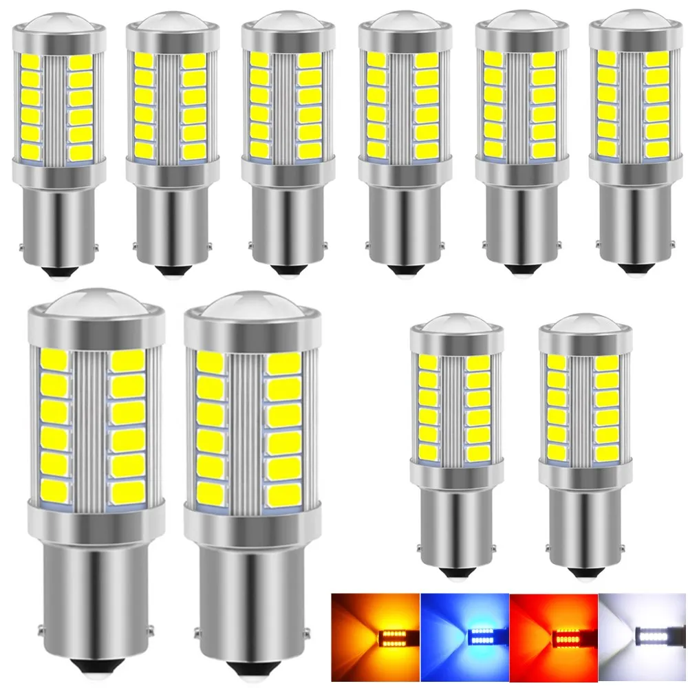 

10x BAU15S PY21W Front Rear Turn Signal Bulb Led Amber Yellow 5630 Chipset 33SMD for audi a4 b8/ford focus mk2/BMW e39/peugeot