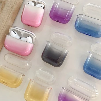 

Gradient Candy Color Transparent Case For Apple AirPods Pro 2019 Air Pods 2 Wireless Headphone Protector Soft Silicone Cover