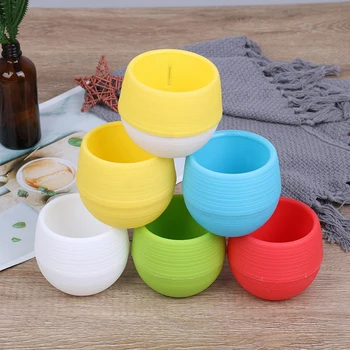

5Pcs Flower Pots Mini Round Plastic Flowerpot Nursery Flower Pot Bonsai Planter Nursery Home Decor