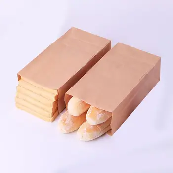 

50pcs Kraft Paper Bags Food Tea Small Gift Bag Sandwich Bread Bags Party Wedding