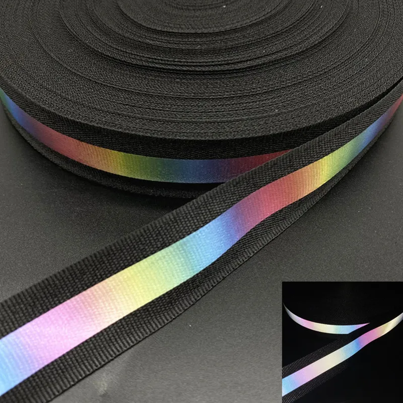 2 야드/로트 25mm 반사 리본 가장자리 바느질 리본 시트 소파 커튼 모자 의류 다양한 패브릭 DIY