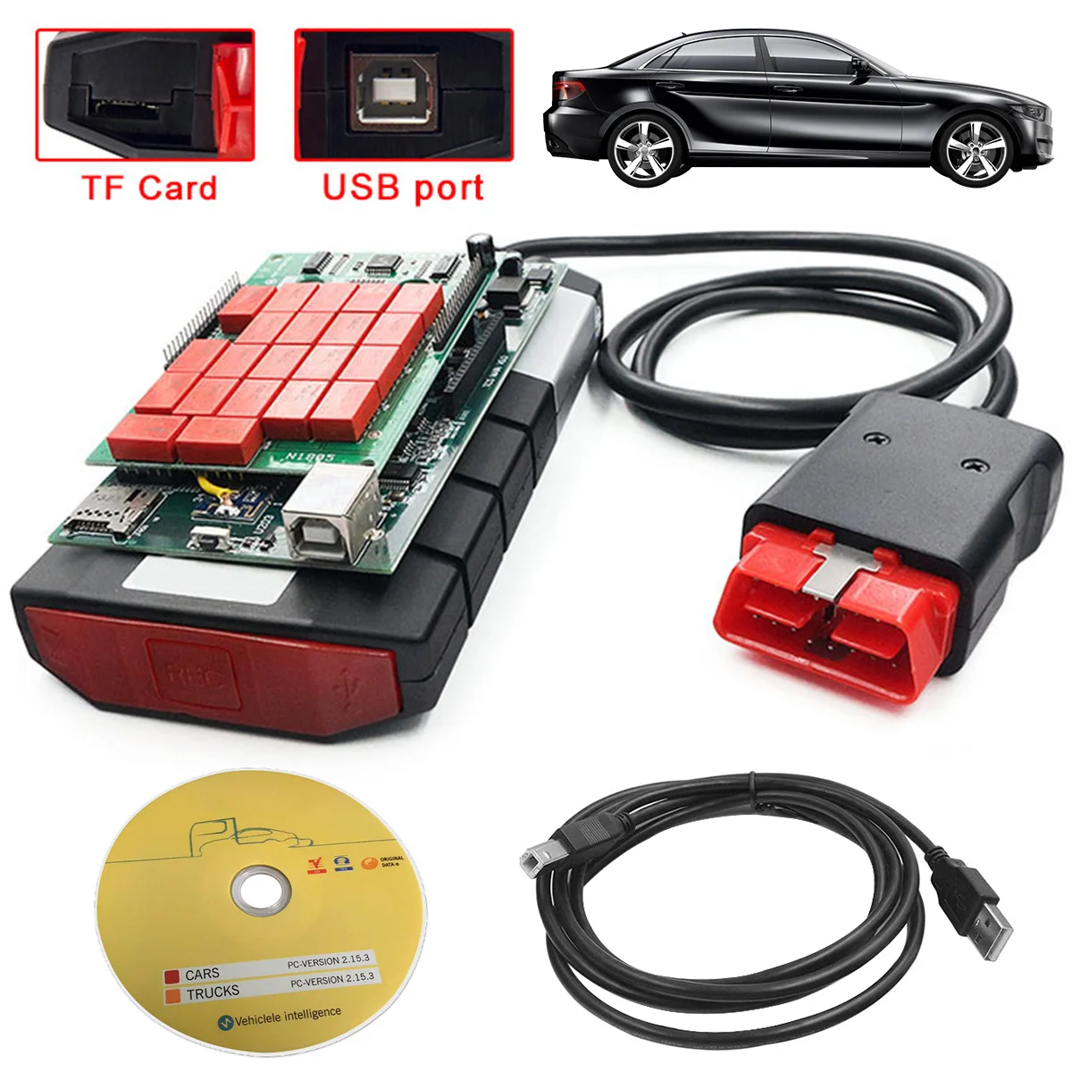 12V Automotive Relay Tester Diagnostic Tool DS150 V9 VCI 150E TCS CDP
