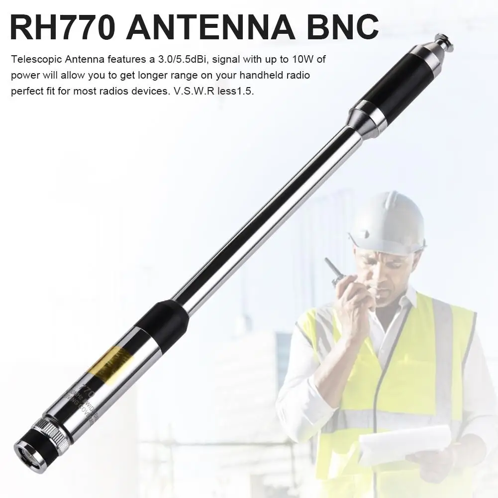 RH770 Антенна BNC рация антенна 144/430 МГц 3 0/5.5dBi 20 Вт телескопическая HT/сканер|Запчасти