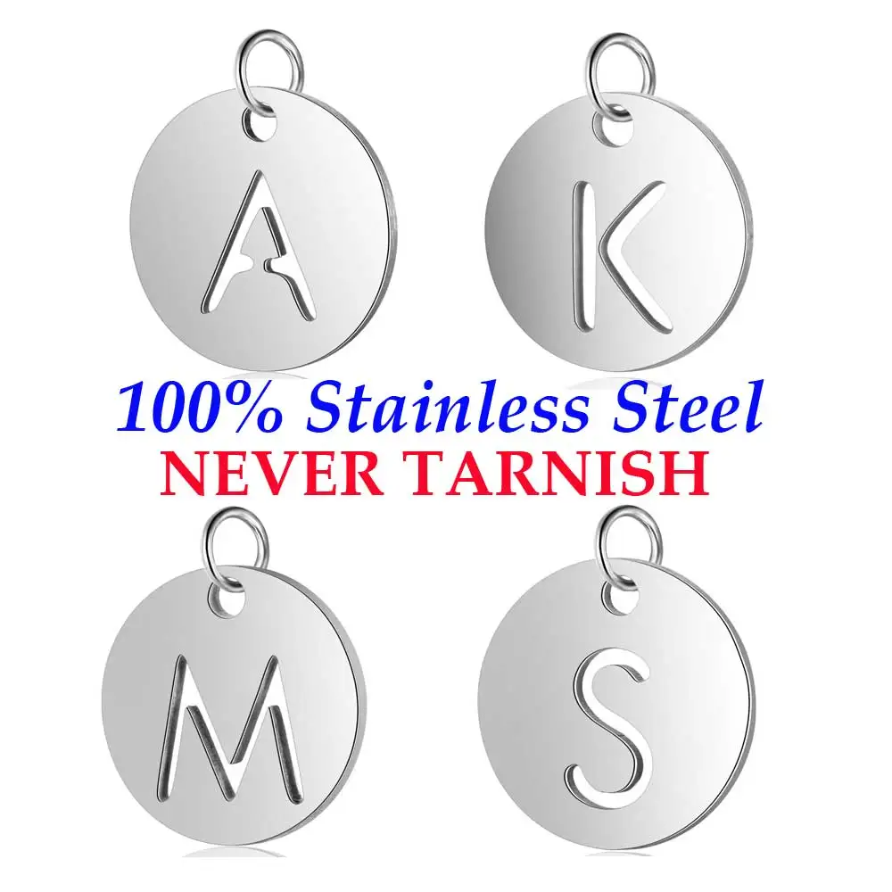 5 Pieces Stainless Steel Initial Name A-Z Letters Charm Wholesale Never Tarnish AAAAA Quality Pendants High Polished | Украшения и