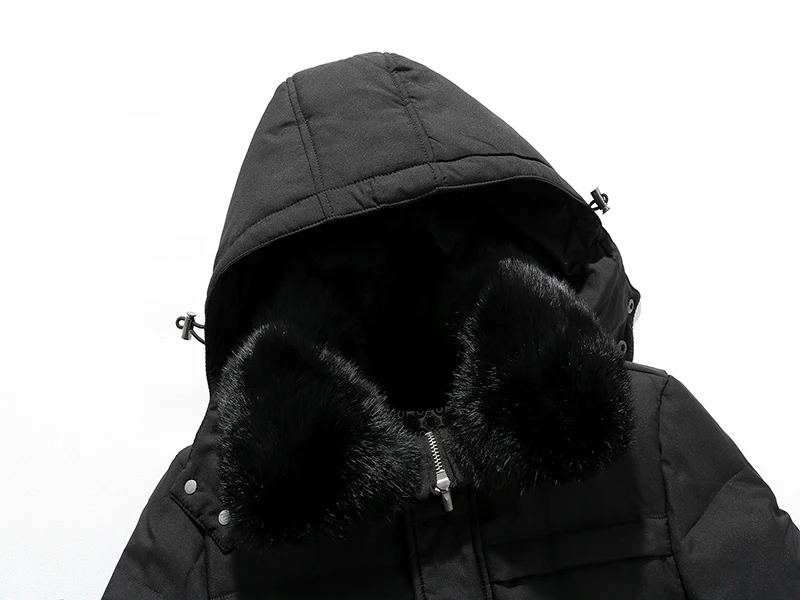 Мужские зимние пальто с воротником из натурального меха, куртки с капюшоном, ветрозащитная парка, Толстая теплая белая пуховая куртка со съемным капюшоном, мужская шапка, большой размер