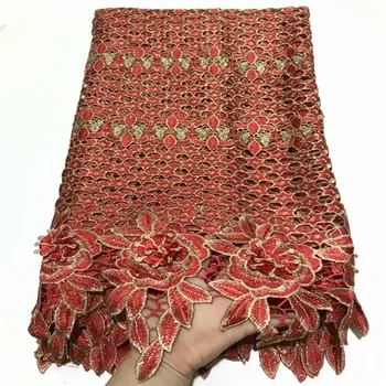

African Dry Laces Fabric Nigerian Cord Laces 2020 French Guipure Lace Fabric For Wedding Party Dresses Embroidered Lace df82-961