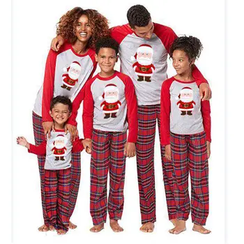 

Fashion Family Christmas Pajamas Set Xmas Pjs Matching Pyjamas Adult Men Women Kids Xmas Sleepwear 2PCS Set