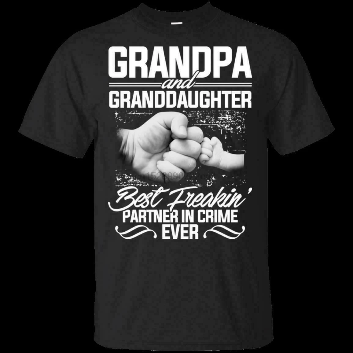 

Grandpa And Grand Daughter Best Freakin Partner G200 Black Cotton T-Shirt Men