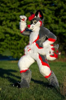 

Long Fursuit Husky Mascot Costume Suits Cosplay Party Game Dress Outfit Clothing Advertising Carnival Halloween Adults Christmas