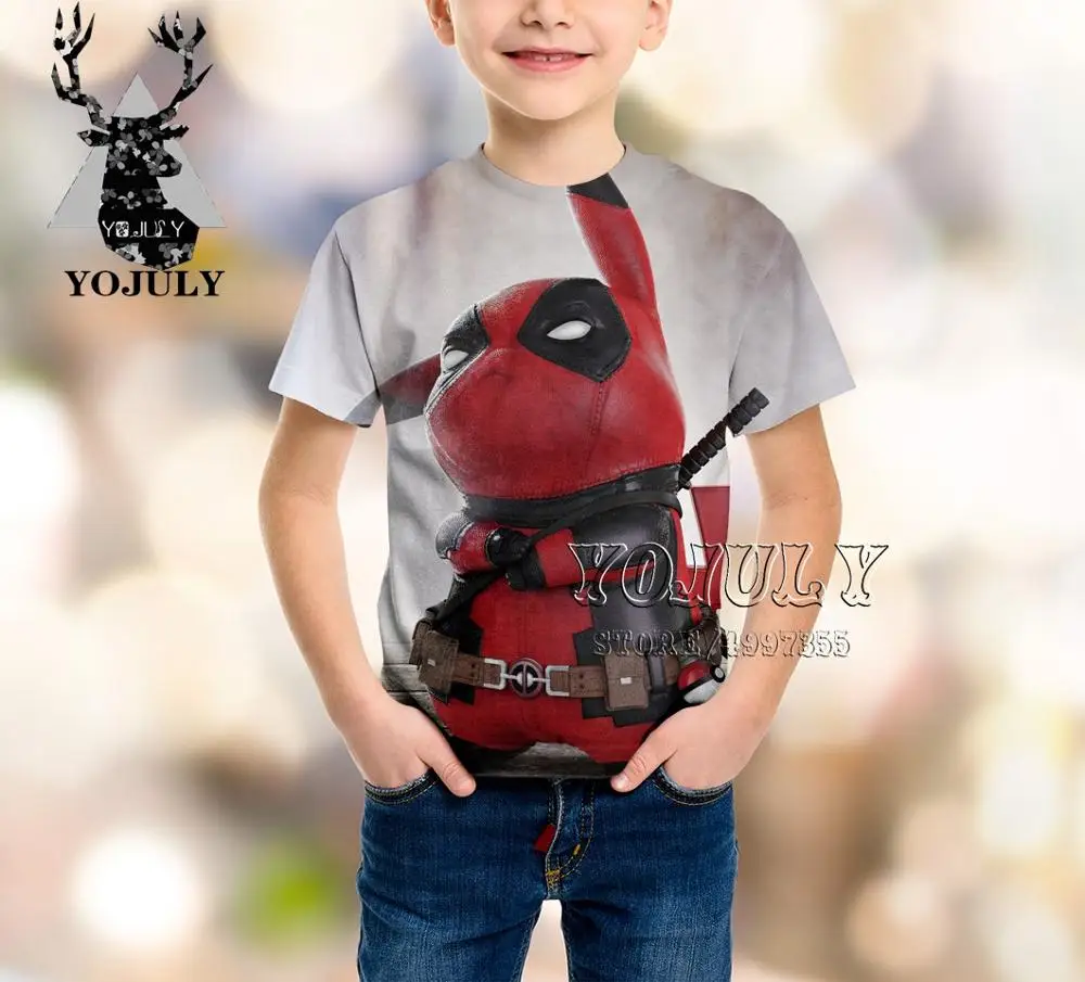 YOJULY Pikachu/новая детская одежда с 3d принтом для мальчиков и девочек-подростков детская футболка Лидер продаж, модные футболки с круглым вырезом, A413 - Цвет: 9