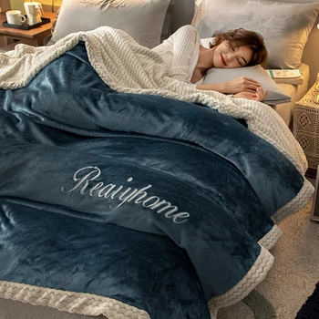 

Blanket Quilt spring and autumn thin coral velvet blanket thickened winter flannel bed single office nap blanket
