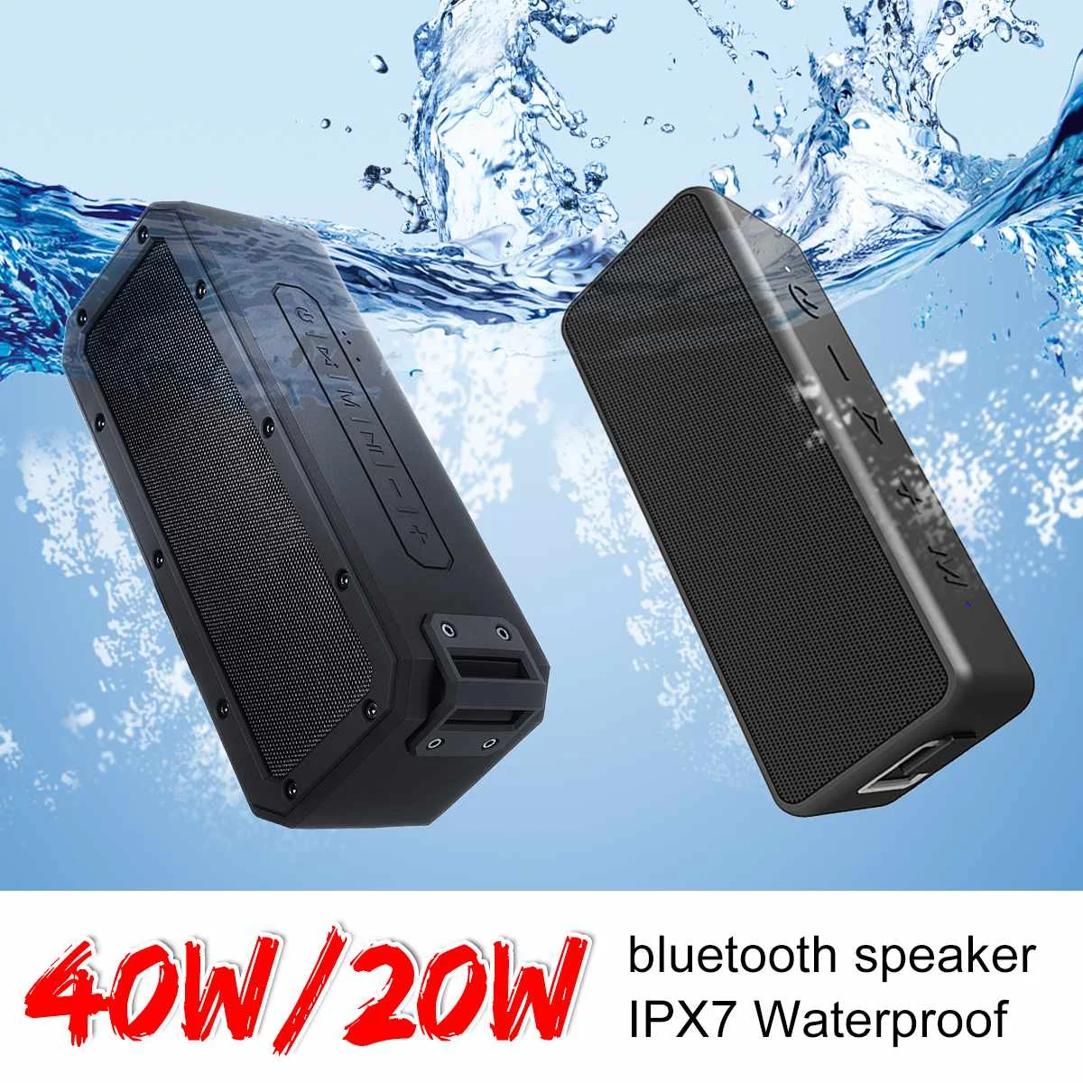 20 Вт/40 Вт bluetooth 5,0 Беспроводная колонка портативная IPX7 водонепроницаемый наружный сабвуфер 360 стерео звук бас колонки бумбокс