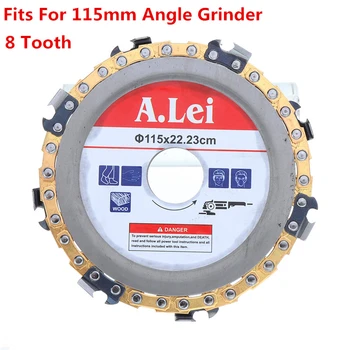 

4.5/5 Inch Gold Steel Grinder Fine Chain Disc Wood , plastics, ice and hard rubber Carving Disc For 115/125mm Angle Grinder
