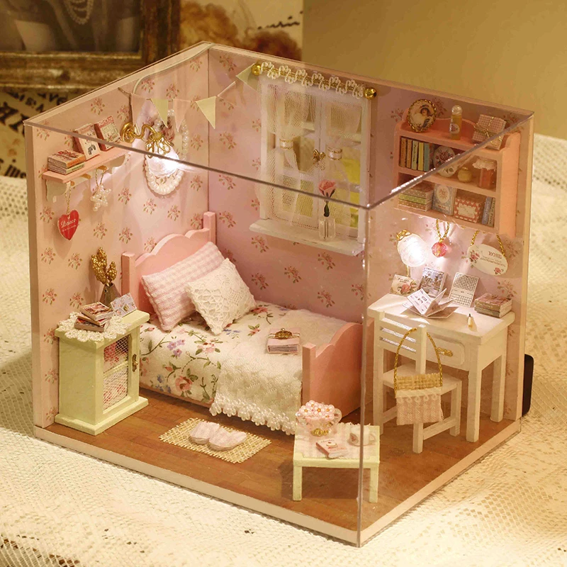 CUTEBEE-DIY-Doll-House-Miniature-Dollhouse-with-Furnitures-Wooden-House-Toys-For-Children-Birthday-Gift-Handmade
