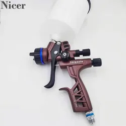 Pistola para pulverização autônoma, pistola para pintura de alta atomização, hvlp, com bico líquido de 1.3mm e tanque de 600ml