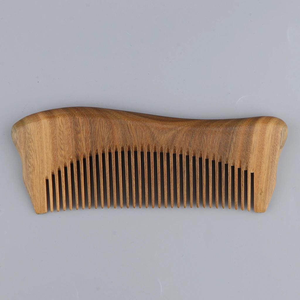 Smooth Anti-Static Wooden Comb Handmade No Snag Detangling Brush for Beards, Hair, Wigs