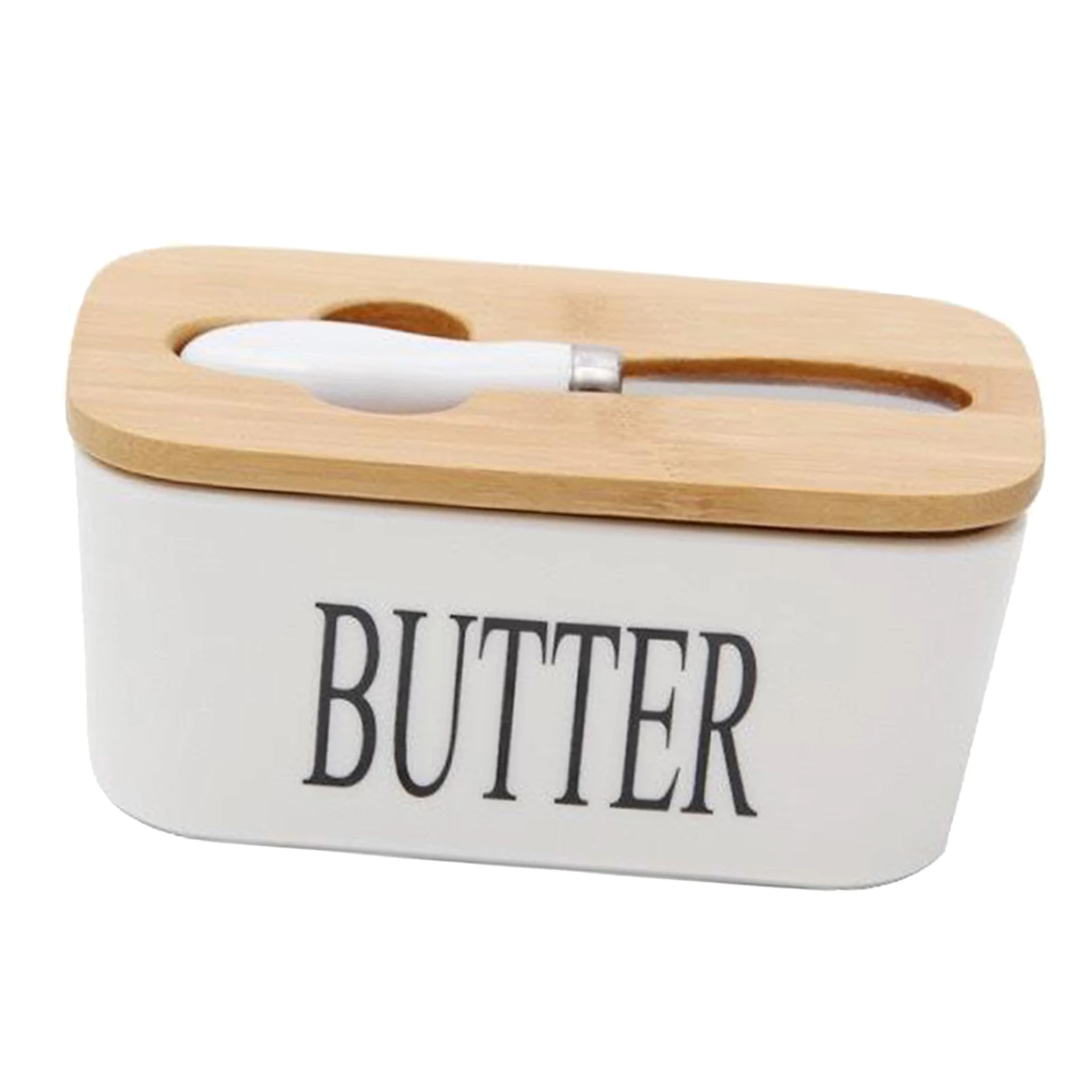 Airtight Butter Dish with Knife Porcelain Butter Keeper Container with Lid Airtight Butter Dish with Knife Porcelain Butter Keeper Container with Lid