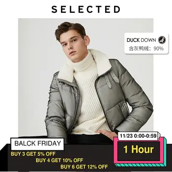 

SELECTED Men's Fur Stand-up Collar Double-layer Mesh Down Jacket S|419412515