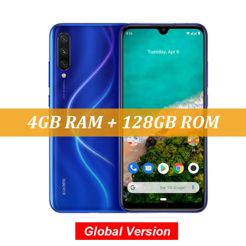 Глобальная версия Xiaomi mi A3 mi A3 4GB 64GB мобильный телефон Snapdragon 665 48MP Тройная камера s 32MP фронтальная камера 6,088 AMOLED дисплей - Цвет: 4GB 128GB Blue