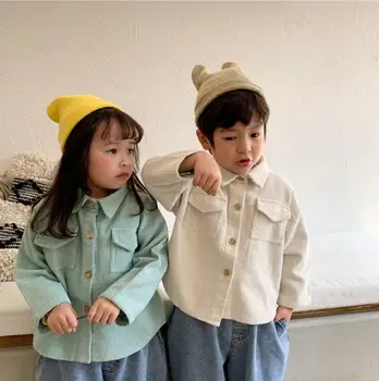 

2020 New Arrival Girls Boys Corduroy Coat Spring Full Sleeve Fashion Kids Jacket 1-6 years PP817