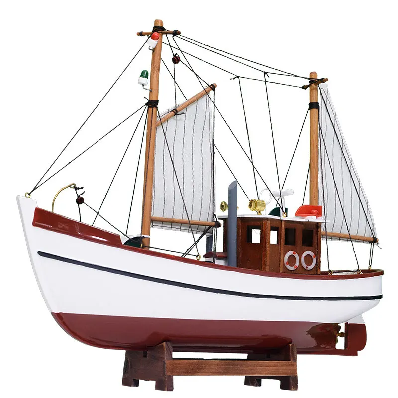 40*12,5*32 см деревянная имитационная модель кораблей ручной работы для рыбалки, парусных лодок, наборы игрушек, украшение стола, рождественский подарок