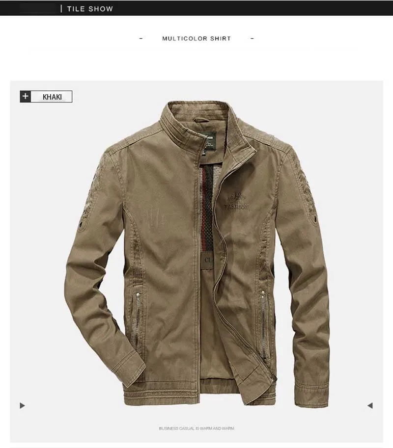 Новая мода весна осень Мужская умная Повседневная куртка со стоячим воротником пальто Куртка бомбер мужская одежда размера плюс M-4XL