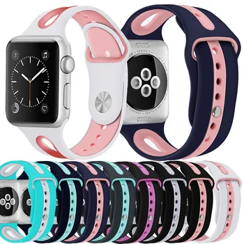 

Essidi Soft Rubber Bracelet Strap For Apple Watch Series 1 2 3 4 5 Smart Band Loop 38mm 40mm 42mm 44mm Watch Band For Iwatch