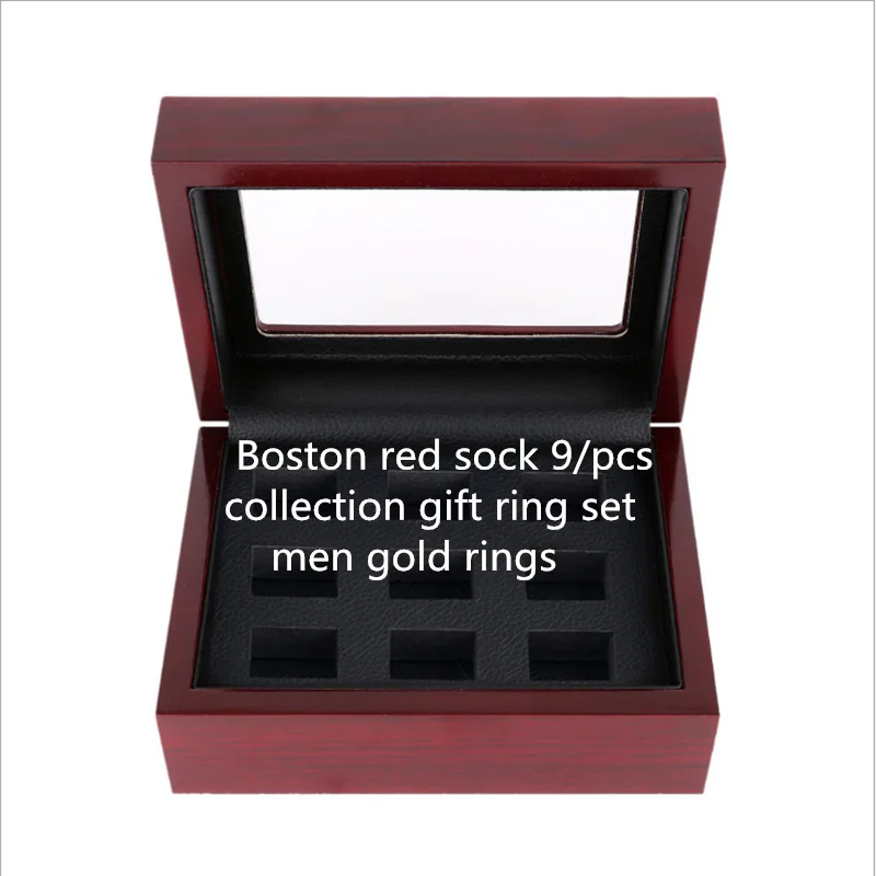 

Boston red sock 9/pcs collection gift ring set men gold rings for men big ring suit world mens rings jewelr