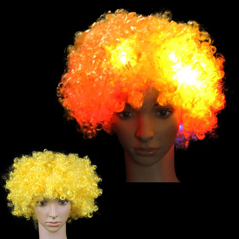 1 шт. потрясающая головка светодиода мигающий парик Рождественский клоун на Хэллоуин шляпа светящиеся вечерние карнавальный головной убор для детей и взрослых - Цвет: F