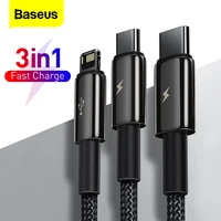 Baseus 3 in 1 Typ C Kabel Für Xiaomi Samsung Huawei Schnelle Lade USB Kabel Für iPhone 12 Micro USB daten Draht Kabel Telefon Kabel
