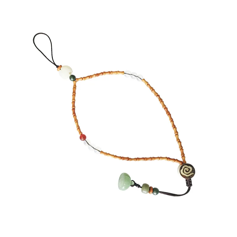 Chinese Style Original Retro Olive Bamboo Bodhi Root Short Phone