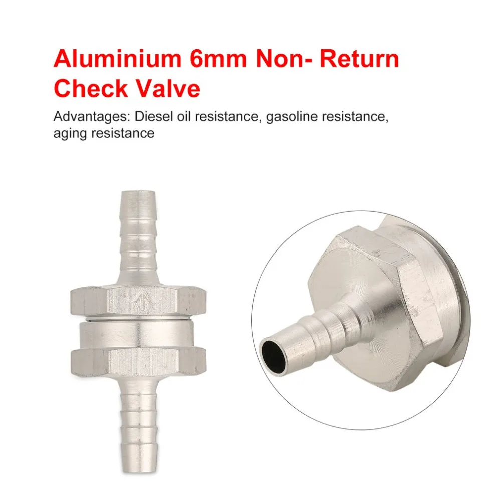 

Valve Vacuum Hose One Way Aluminium Check Valve 6mm Fuel Non- Return Inline Check For Automobile Vehicle Carburettor