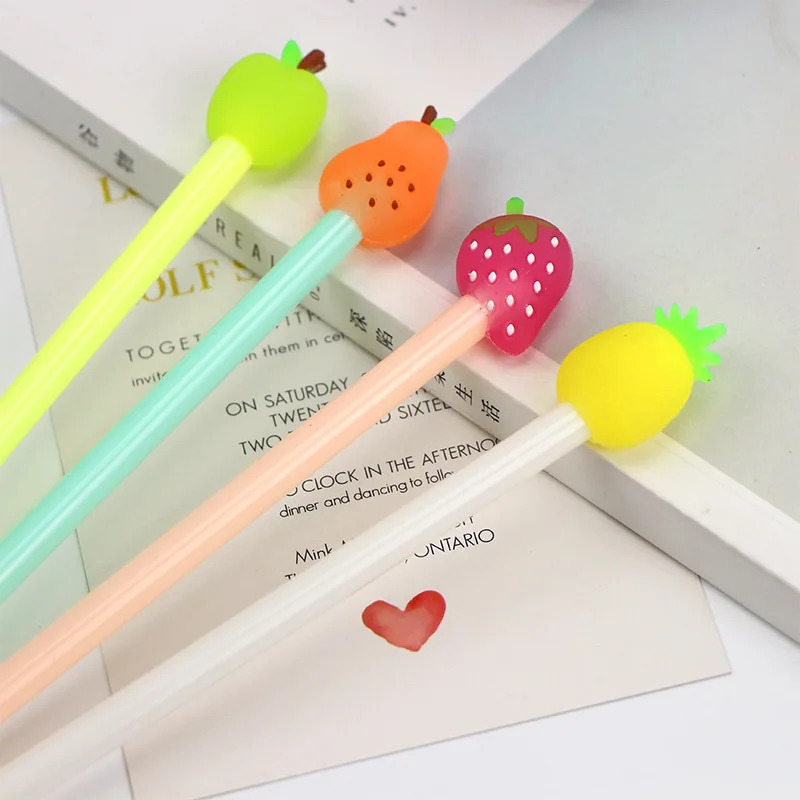 

20 Pcs Creative Stationery Cute Small Fresh Fruit Pie Neutral Pen Full Needle Tube Signature Pen
