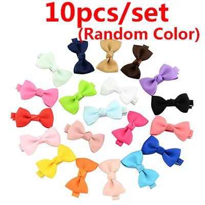 10pcs Style 2 10 шт./лот, Детские резинки для волос с бантом, банты для волос, яркие цвета, аксессуары для волос, резинки для волос, модные повязки на голову для девочек, конский хвост, держатель - Цвет: 10pcs Style 2