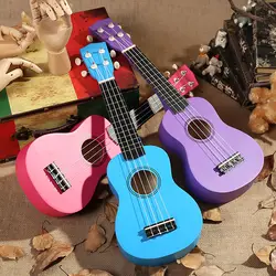 Высокое качество твердой древесины 21-дюймового детская Гитара Wu миниатюрная гитара укулеле деревянная музыкальная игрушка маленькая