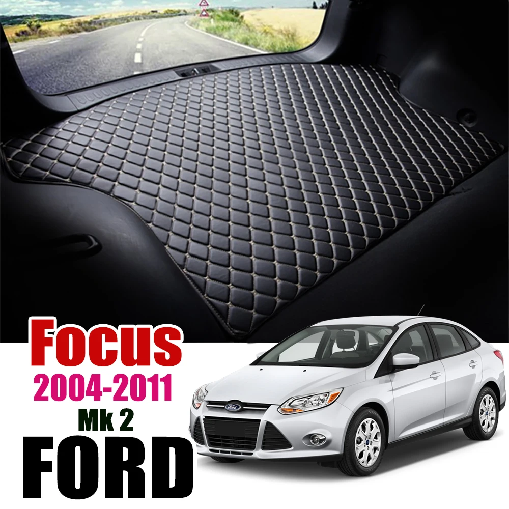 Кожаный Автомобильный Коврик для багажника Ford Focus Mk2 2004 2011 коврик классический Mk 2 грузовой багажника| |