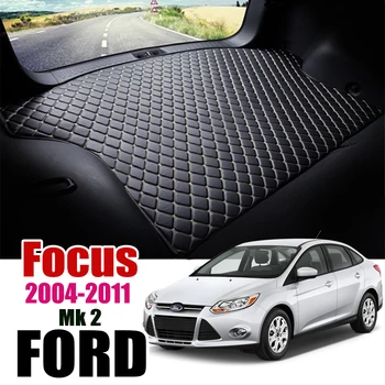 

Leather Car Trunk Mat For Ford Focus Mk2 2004-2011 Trunk Boot Mat Liner Pad Focus Classic Mk 2 Cargo pad Carpet Tail Cargo Liner