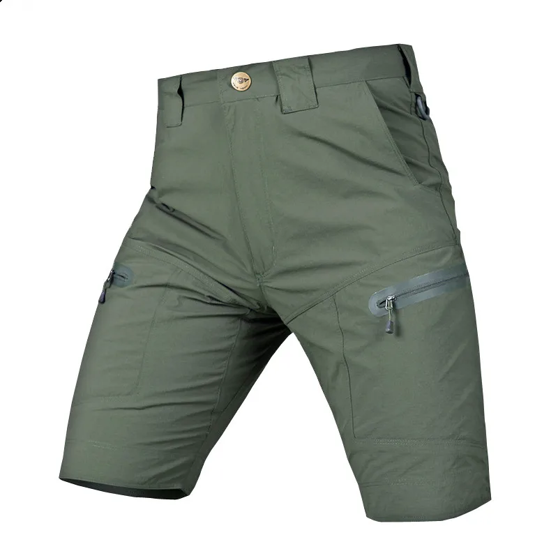 Летние мужские уличные быстросохнущие дышащие эластичные шорты для тренировок, кемпинга, охоты, городской тактический спецназ, боевые карго, короткие брюки - Цвет: green