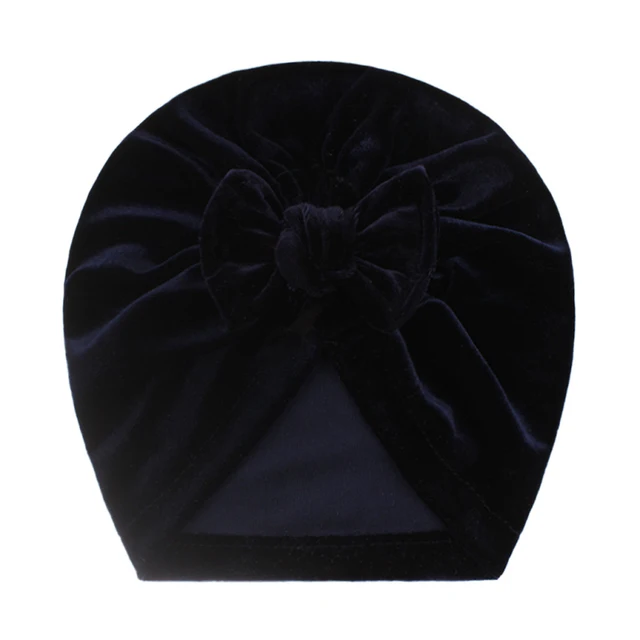 Solid Baby Cotton Beanies Cute Bear Ear Bowknot Turban Hats Sweet Soft 0-4T Elastic Caps For Newborn Baby Boy Girls Headwraps 05