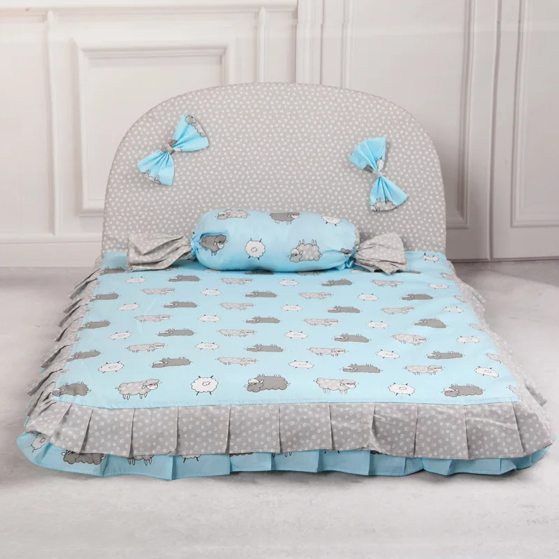 cheap Cute Cartoon Dog Princess Bed House With Pillow Yorkie Pet Cat Luxury Sofa Bed Kennel Mat Cushion Mattress for Small Medium Dog