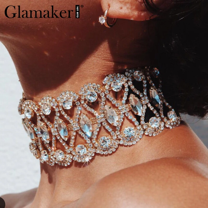 Женское винтажное Колье чокер с бусинами Glamaker модное Золотое ювелирное изделие