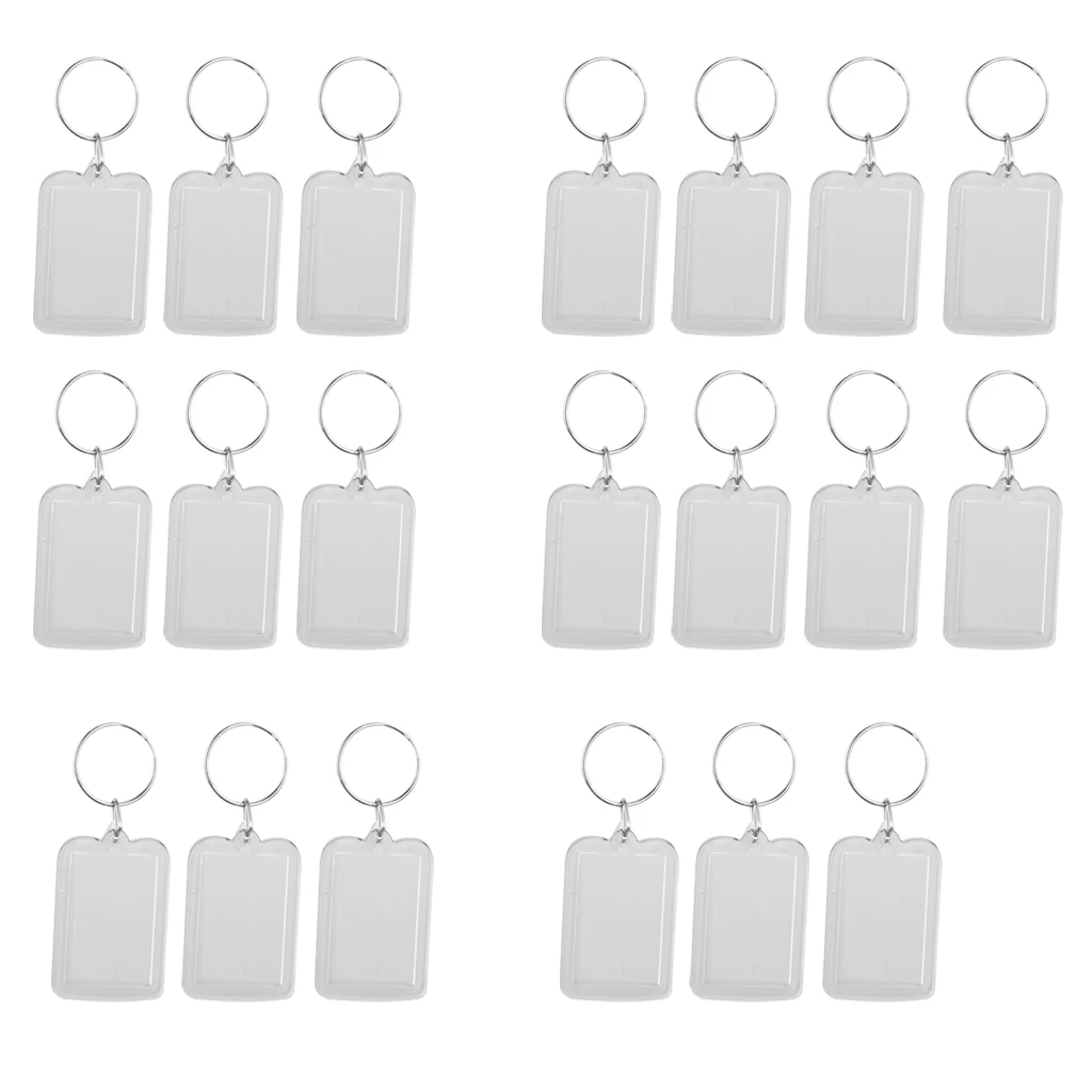 Lot of 20 Acrylic Blank Keyrings Photo Insert Keychain Picture Frame Keyring Lot of 20 Acrylic Blank Keyrings Photo Insert Keychain Picture Frame Keyring
