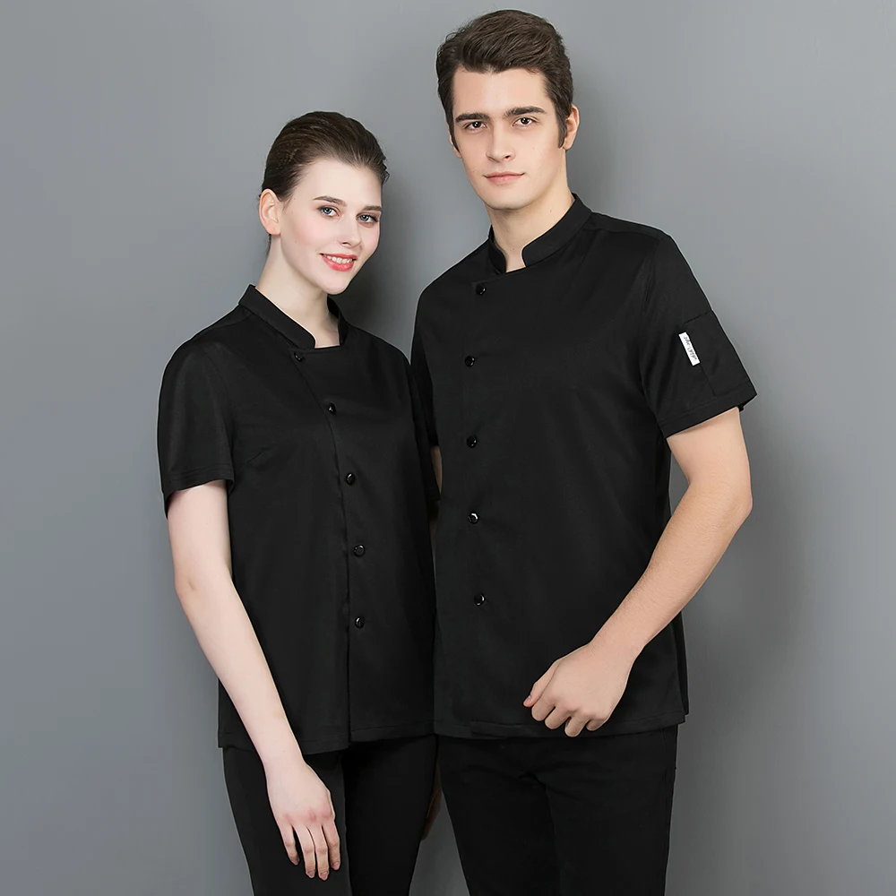 High quality short sleeved Restaurant hotel Kitchen chef Uniform unisex Breathable cooker shirt Chef Jacket work clothes men new