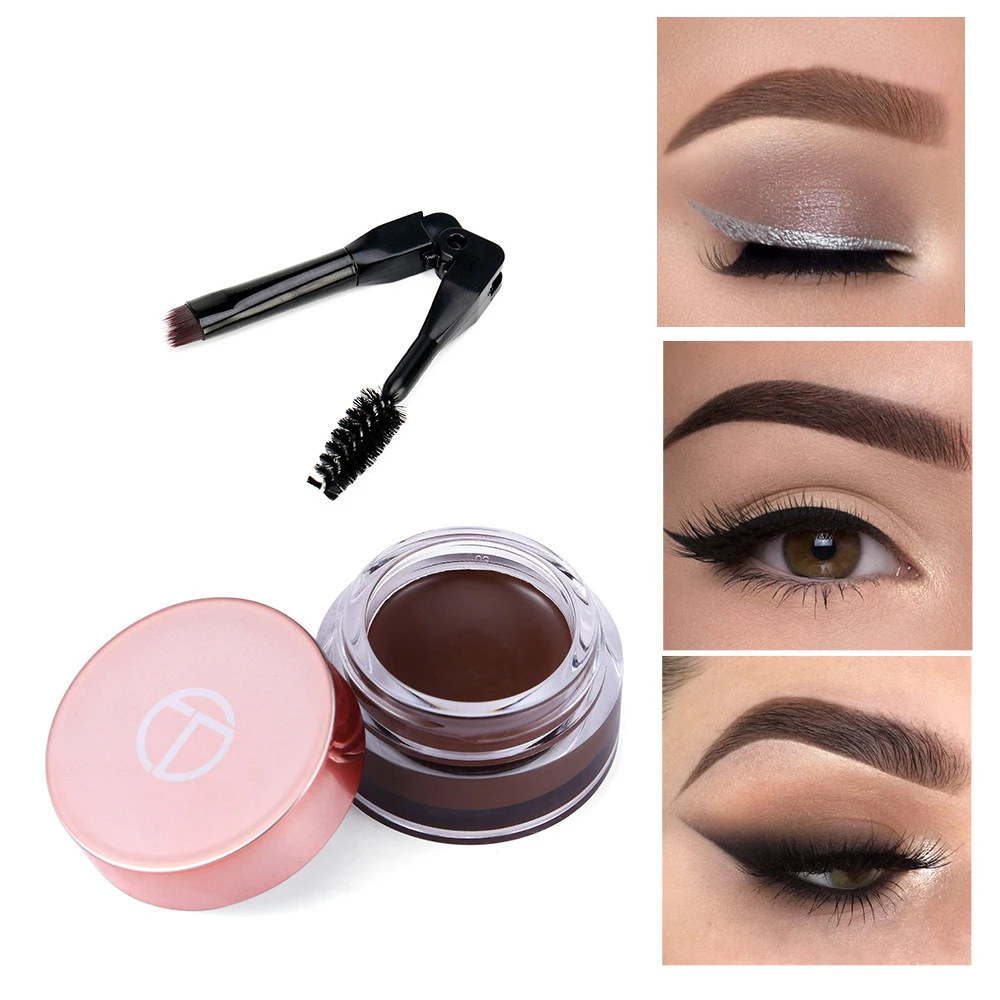 Гель для бровей водонепроницаемый 6 цветов натуральный коричневый 3D оправа