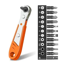 Jeu de tournevis à cliquet, clé universelle de 1/4 de pouce, embouts magnétiques, prise, poignée de commutateur à Double sens, outils de réparation